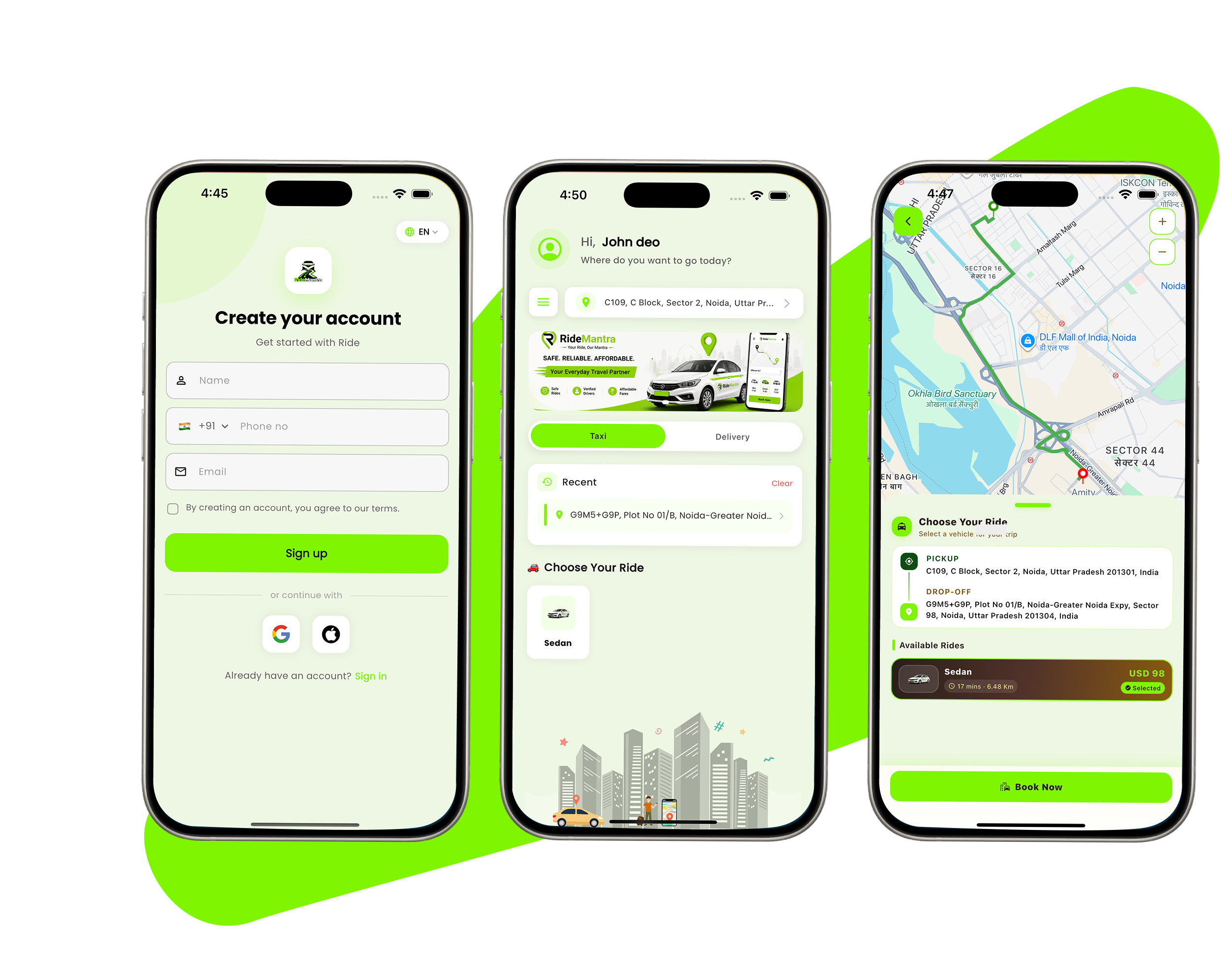 RideMantra Vehicle Rental App Screenshot